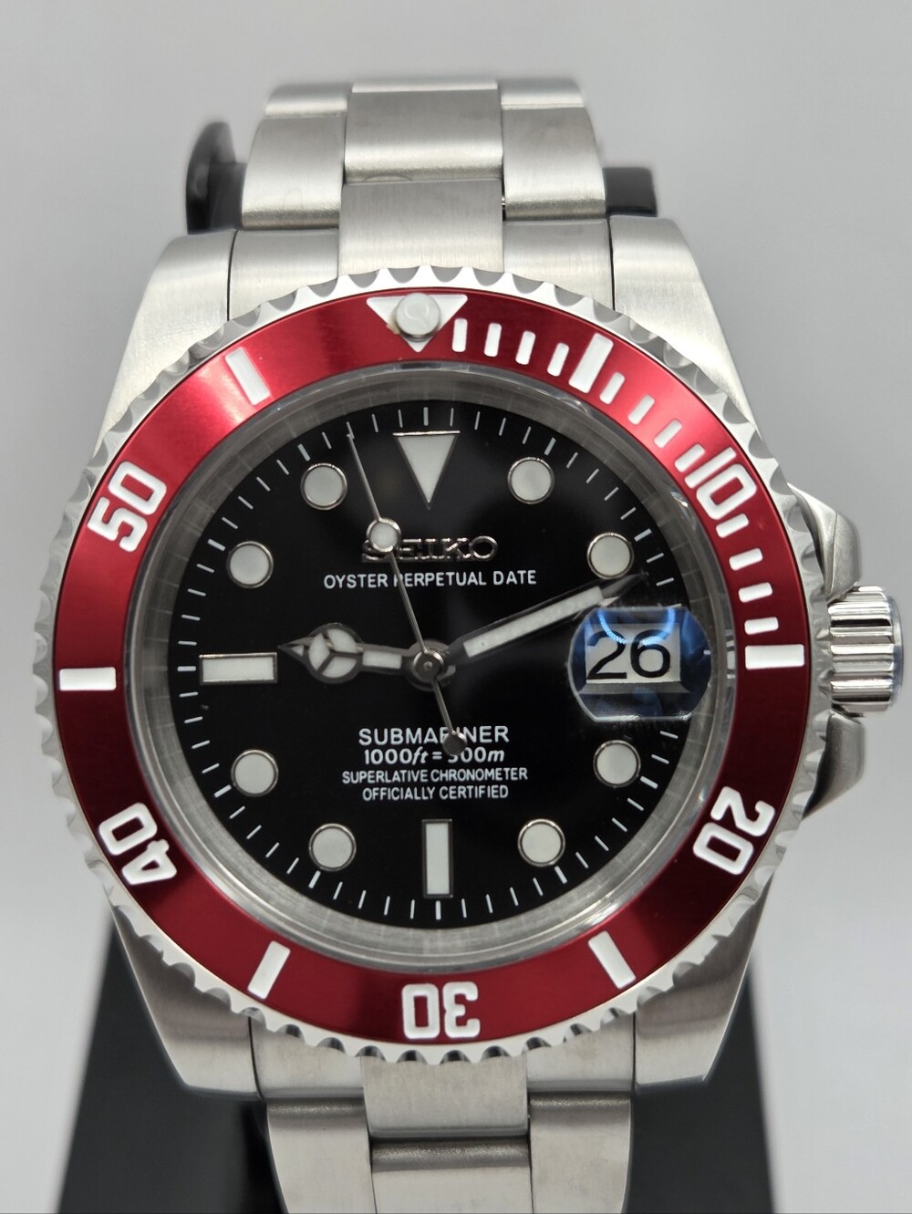 New Custom 40mm SeikoMod Automatic Watch Dive Watch